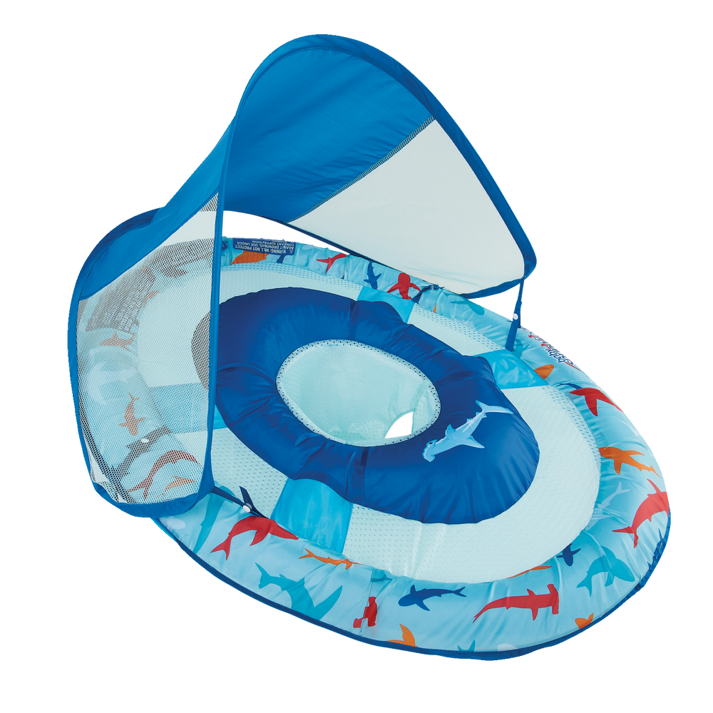 Swimways Baby Spring Pool/Water Float with Removable Sun Canopy, Shark