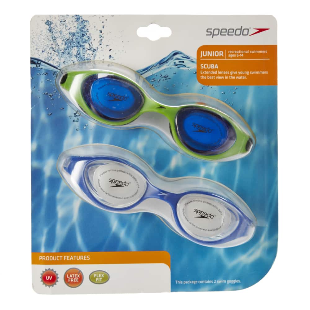 Speedo Sea Spray UV-Protected Kid & Youth Swim Goggles, Assorted, 2-pk ...