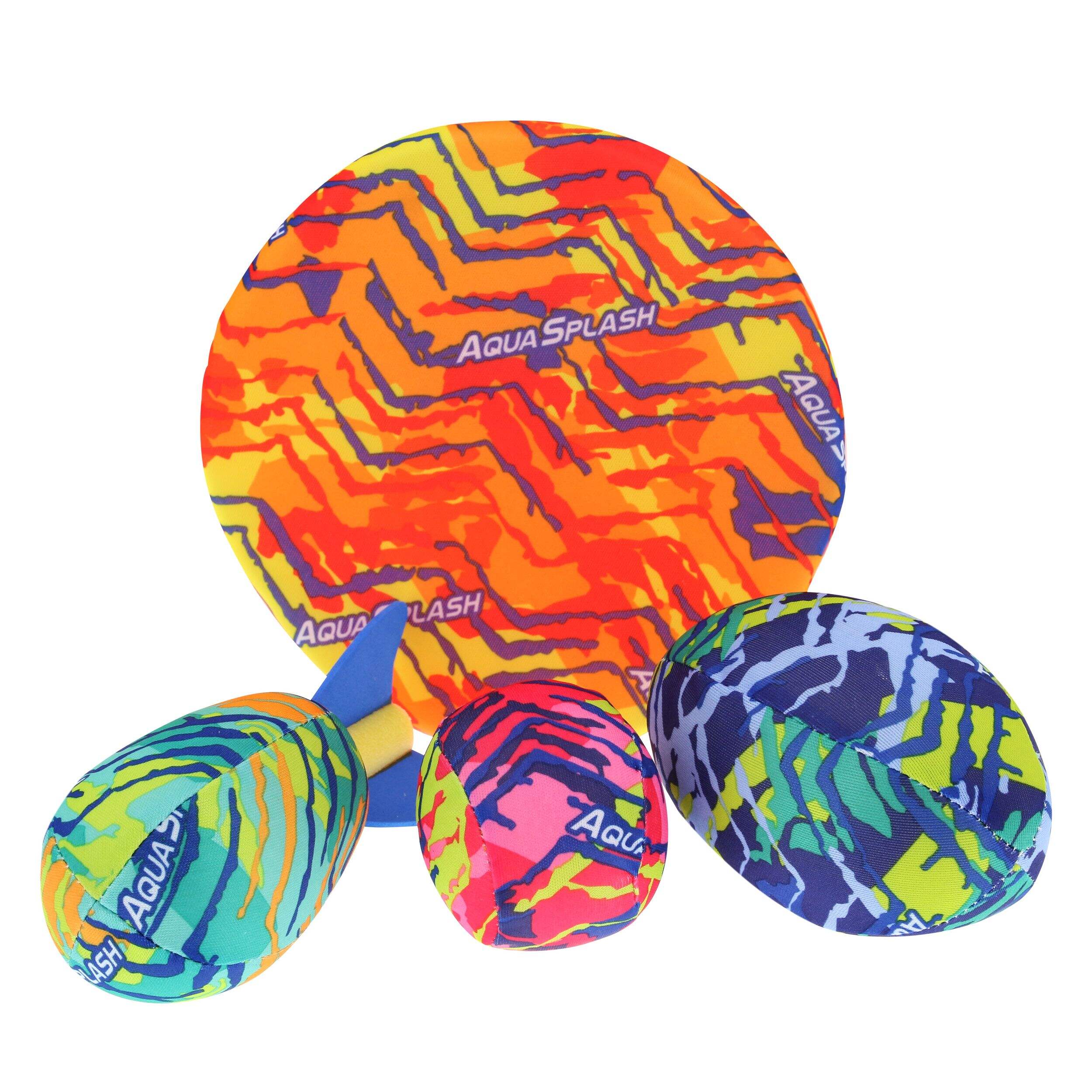 Dunk n' Drench Pool Kids' Splash Ball Set, Multi-Coloured, 4-pk, Ages 3+, for Beach/Pool Fun Activities Composite_or_Mixed