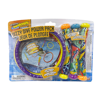 Splash Bombs Dizzy Dive Power Pack Flexible Pool Kids' Dive Rings & Sticks, Multi-Coloured, 6-pk, Ages 4+, for Beach/Pool Fun Activities Front_Flat