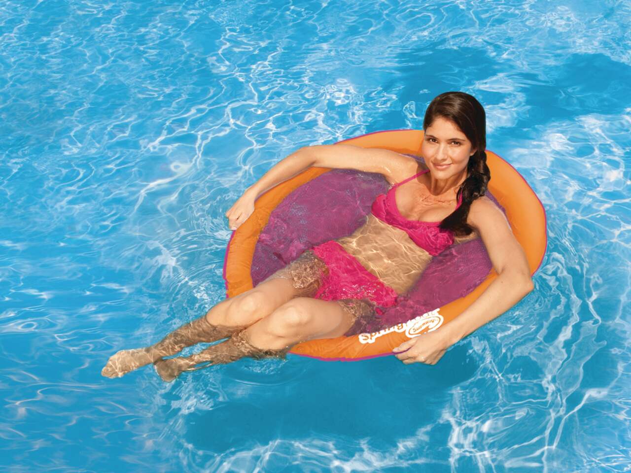Aqua Inflatable/Foam Fold-and-Go Travel Pool Float/Lounger