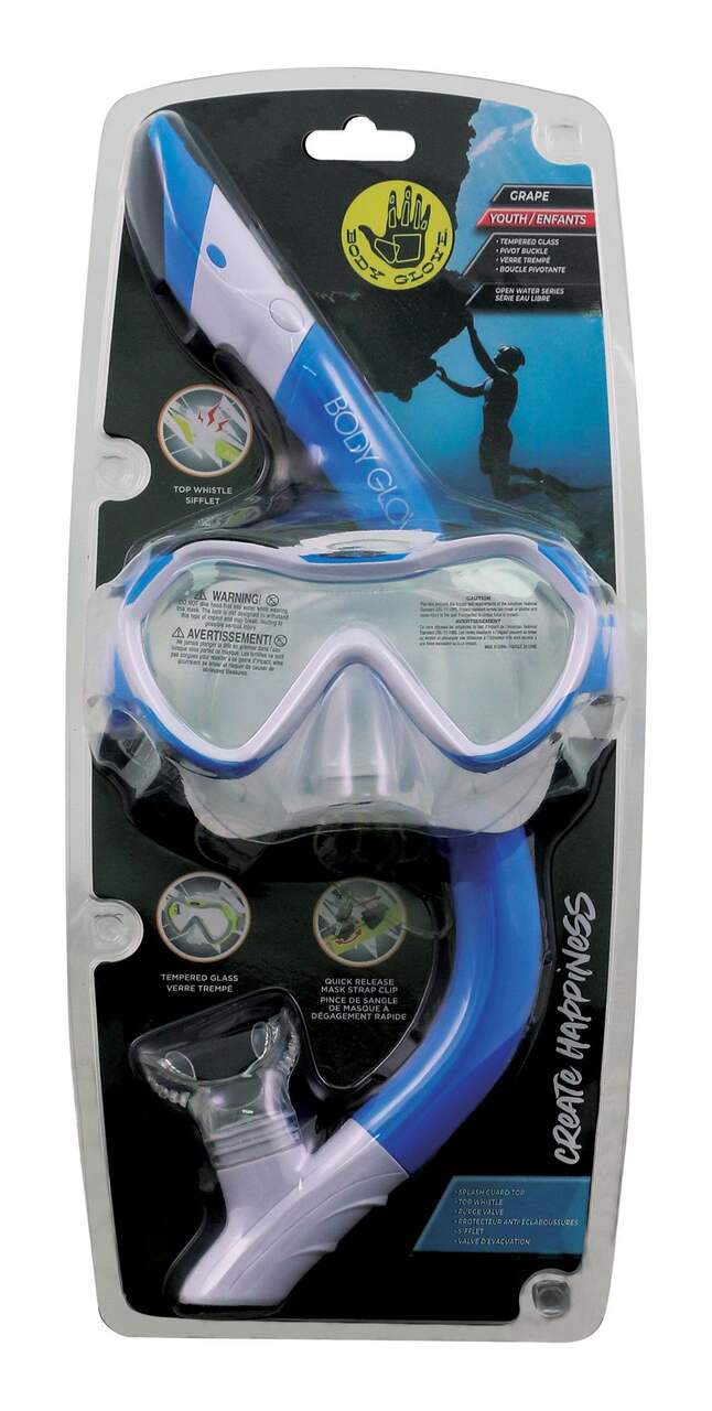 Body Glove Grape Kid & Youth Swimming Mask & Snorkel Combo, Assorted