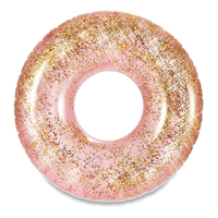 Stella & Finn Inflatable Round Glitter Pool Swim Tube/Float Overhead_Flat