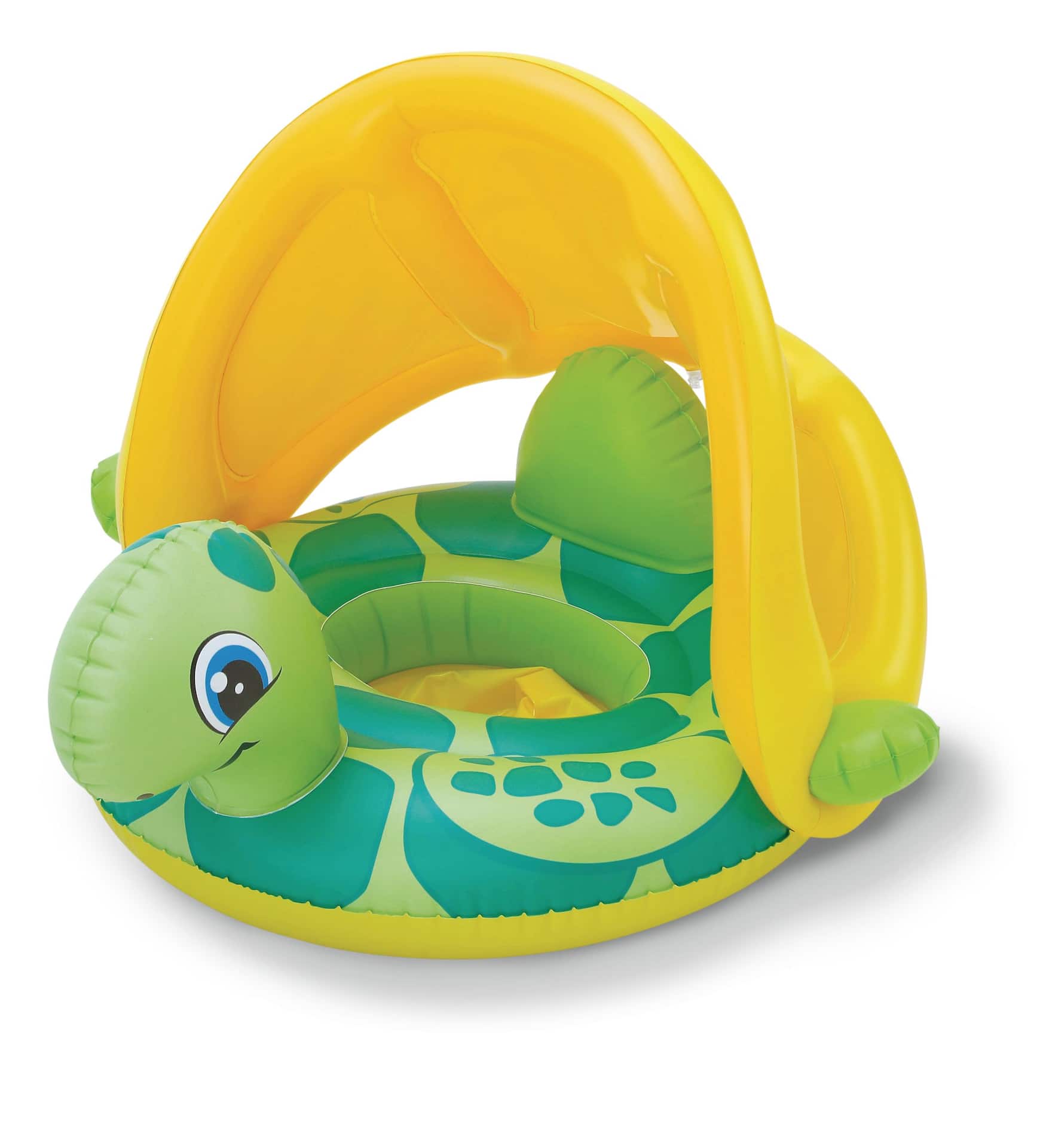 Inflatable UV-Protected Sea Turtle Baby Swim Boat/Spring Float with  Canopy/Sunshade