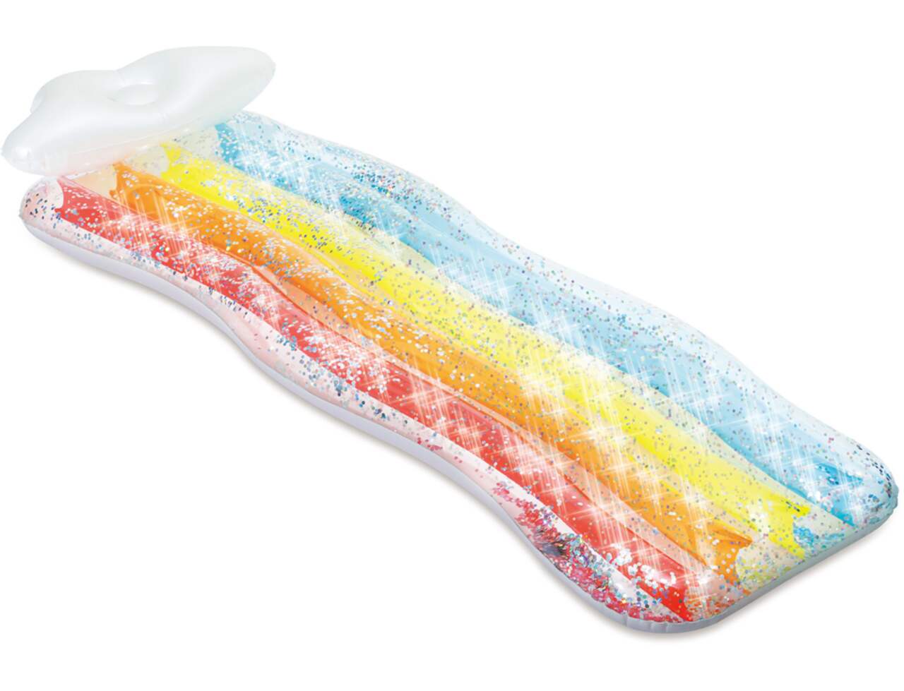 Inflatable Rainbow Unicorn Pool Tube Rainbow Glitter 42 Inch