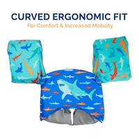 SwimWays Sea Squirts Floating Kids' Swim Trainer, Blue, Age 5+ Back_Flat