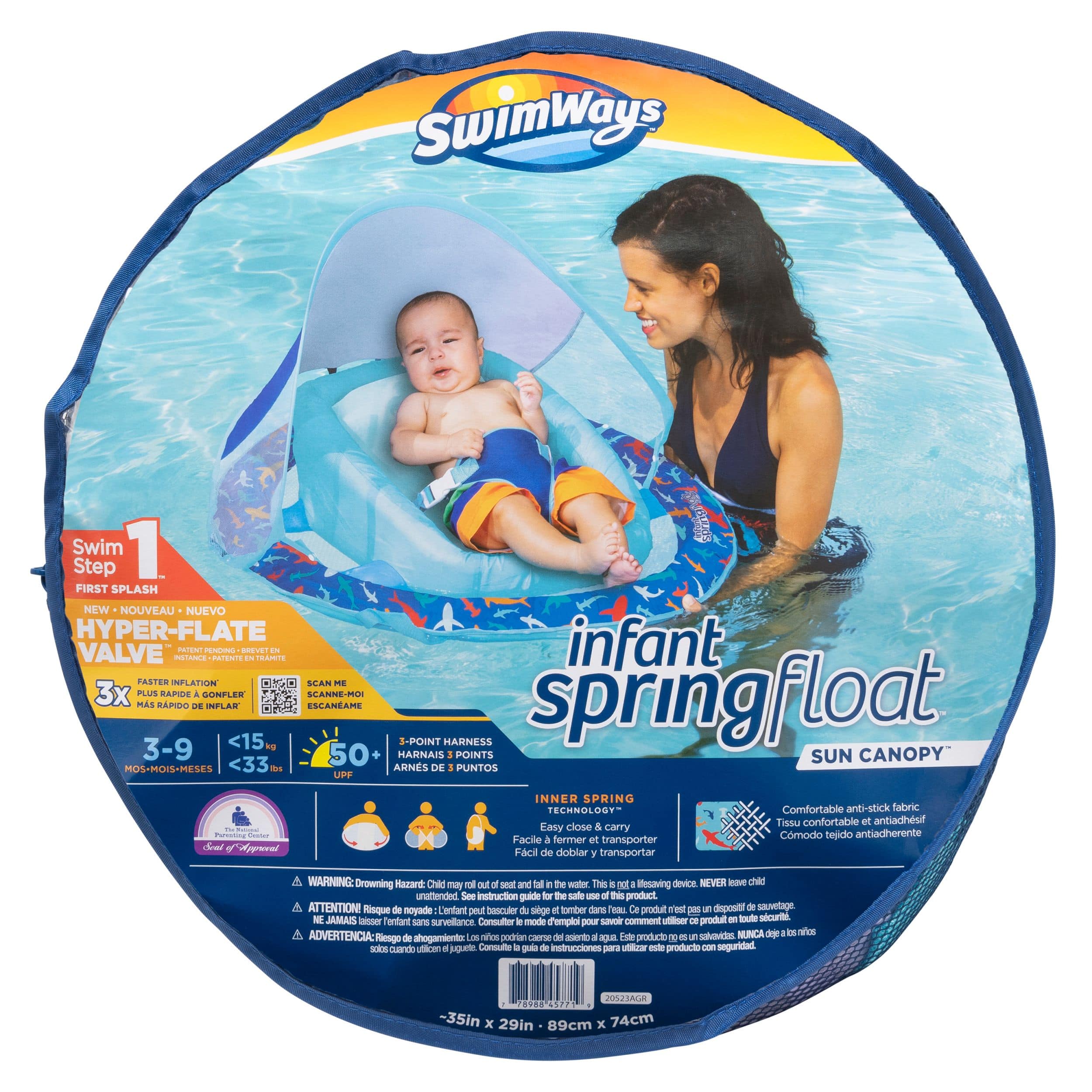 Swimways Floating UV-Protected Infant Spring Float with Handles