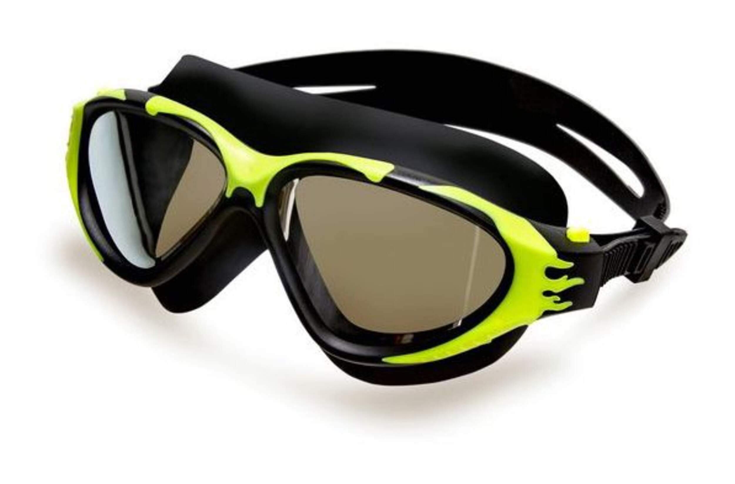 Lunettes de natation Outbound Hybrid, adultes, jaune, 14 ans et plus Front_Three_Fourths_Angled_Left