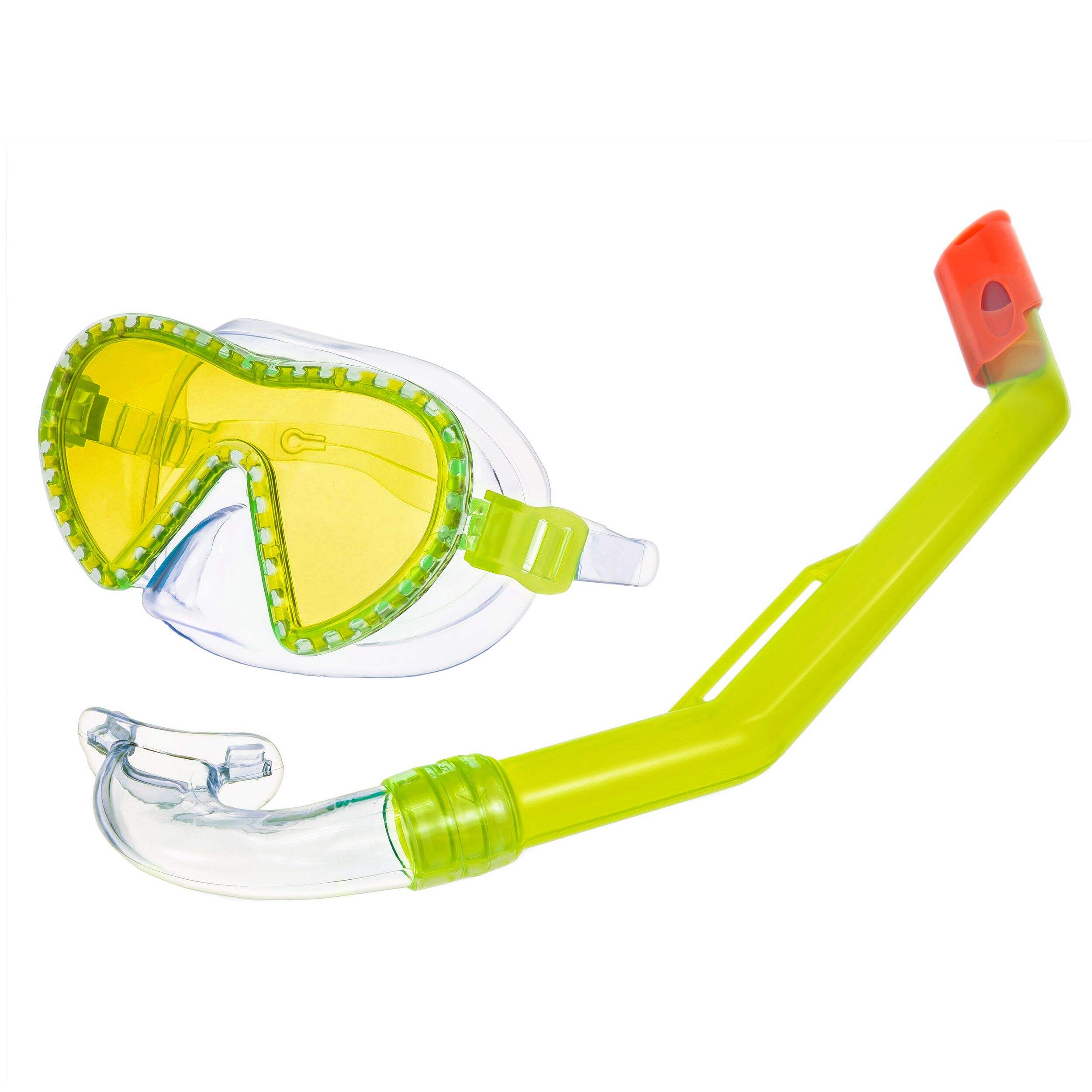 Outbound Kids' Swimming Mask & Snorkel Combo, Yellow Front_Angled_Left