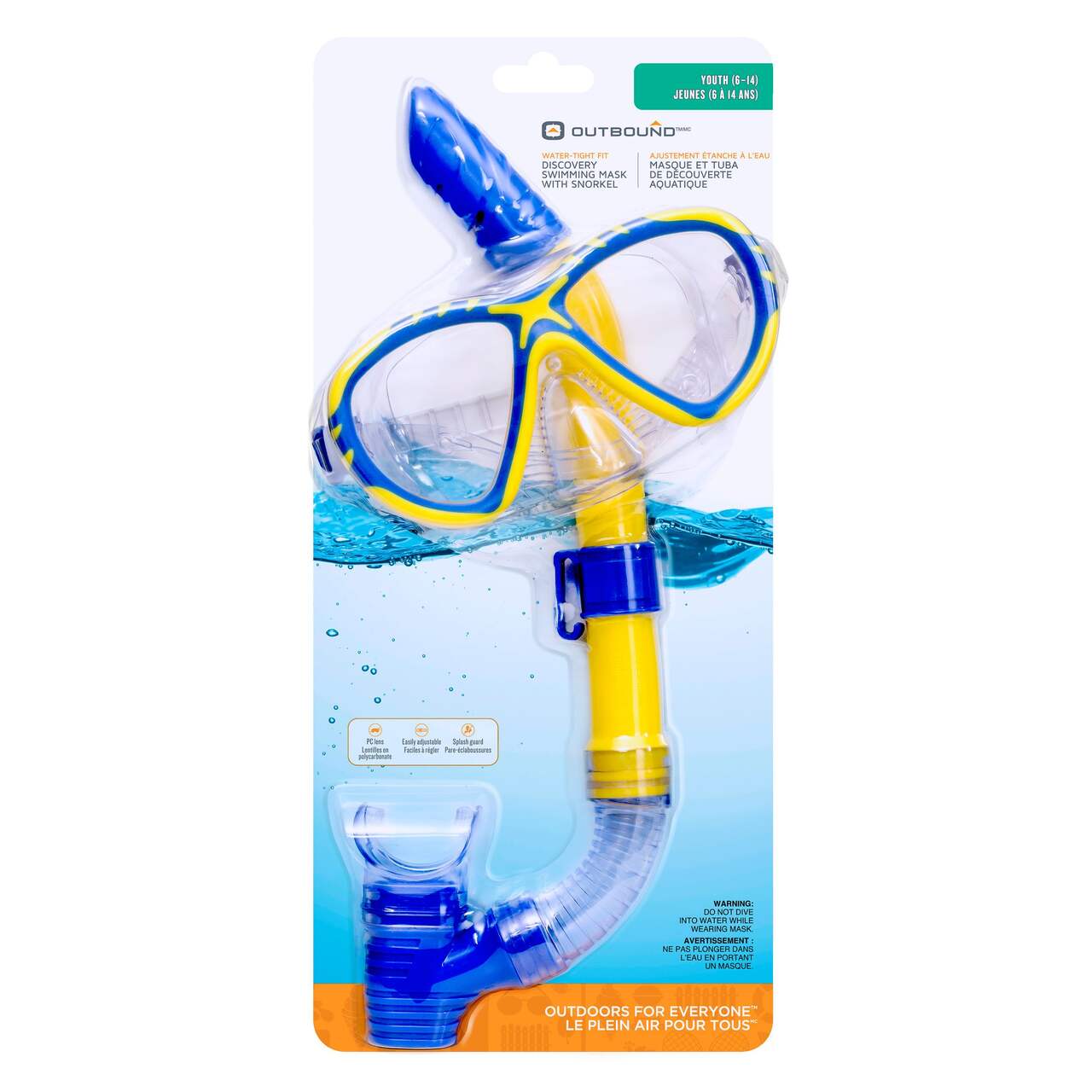 Masque de natation Outbound pour enfants, bleu