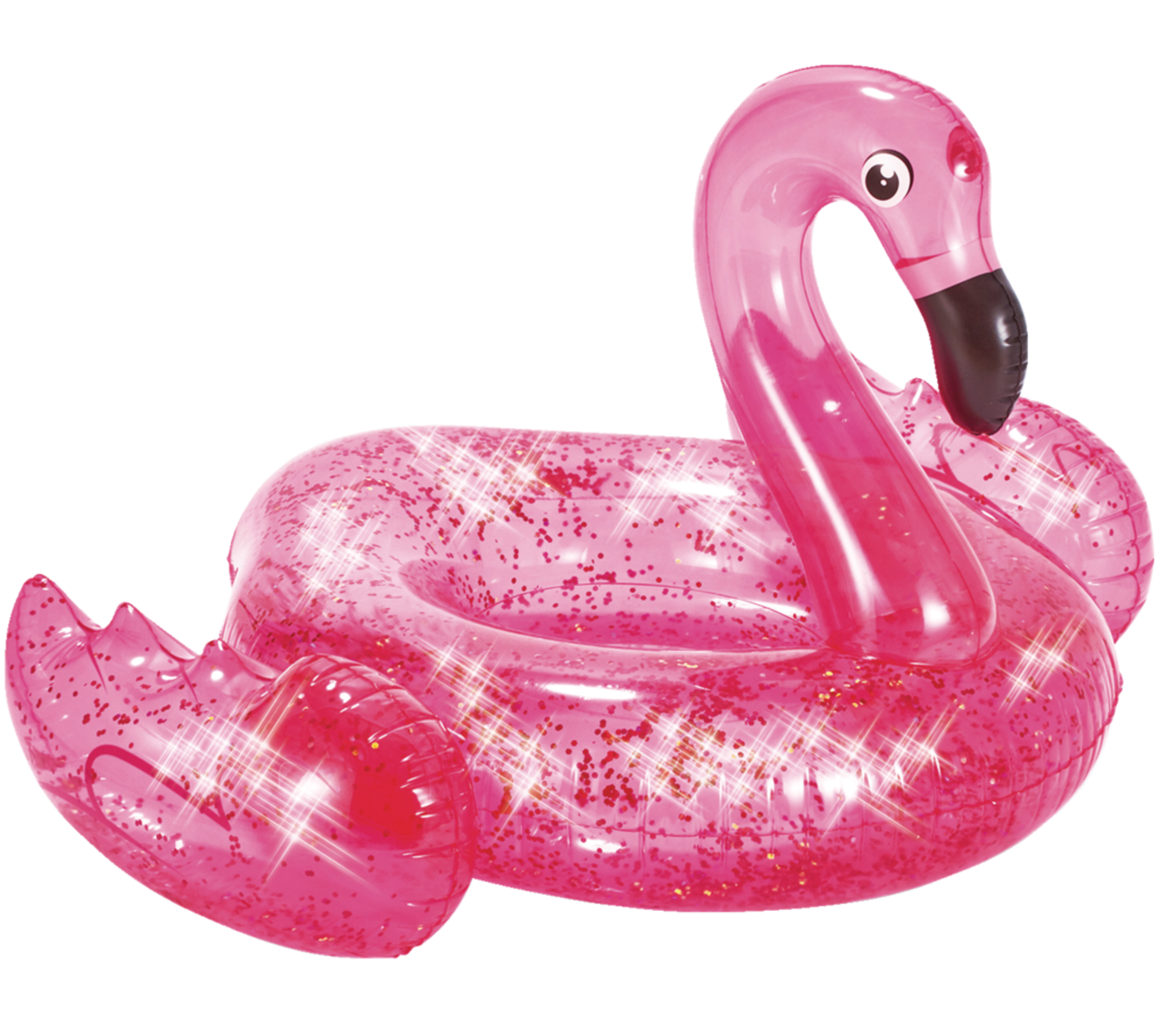 Stella & Finn Inflatable Confetti Ride-On Flamingo Pool Float/Lounger, Pink Front_Angled_Right