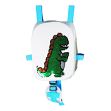 Narly Noggins Floating Trainer Reversible Sequined Dinosaur Kids' Swim Vest, Grey Front_Flat