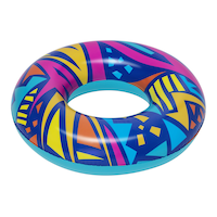 H2OGO!™ Inflatable Round Geometric Pool Swim Float/Tube, 14-in, Assorted Colours Front_Elevated