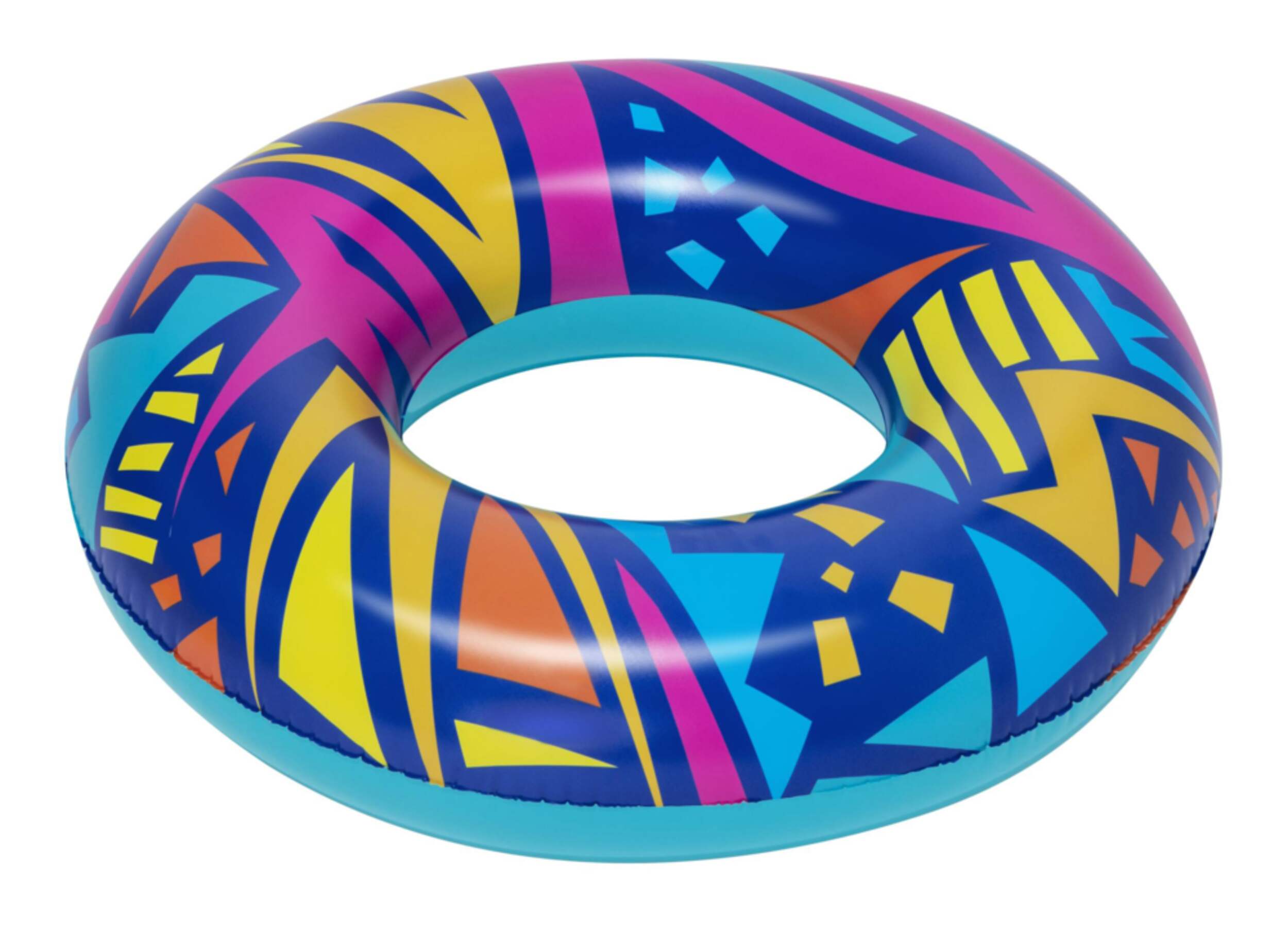H2OGO!™ Inflatable Round Geometric Pool Swim Float/Tube, 14-in, Assorted Colours Front_Elevated