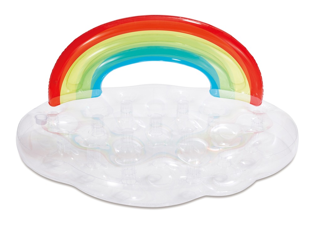 Stella & Finn Inflatable Neon Rainbow Cloud Pool Float/Lounger, with