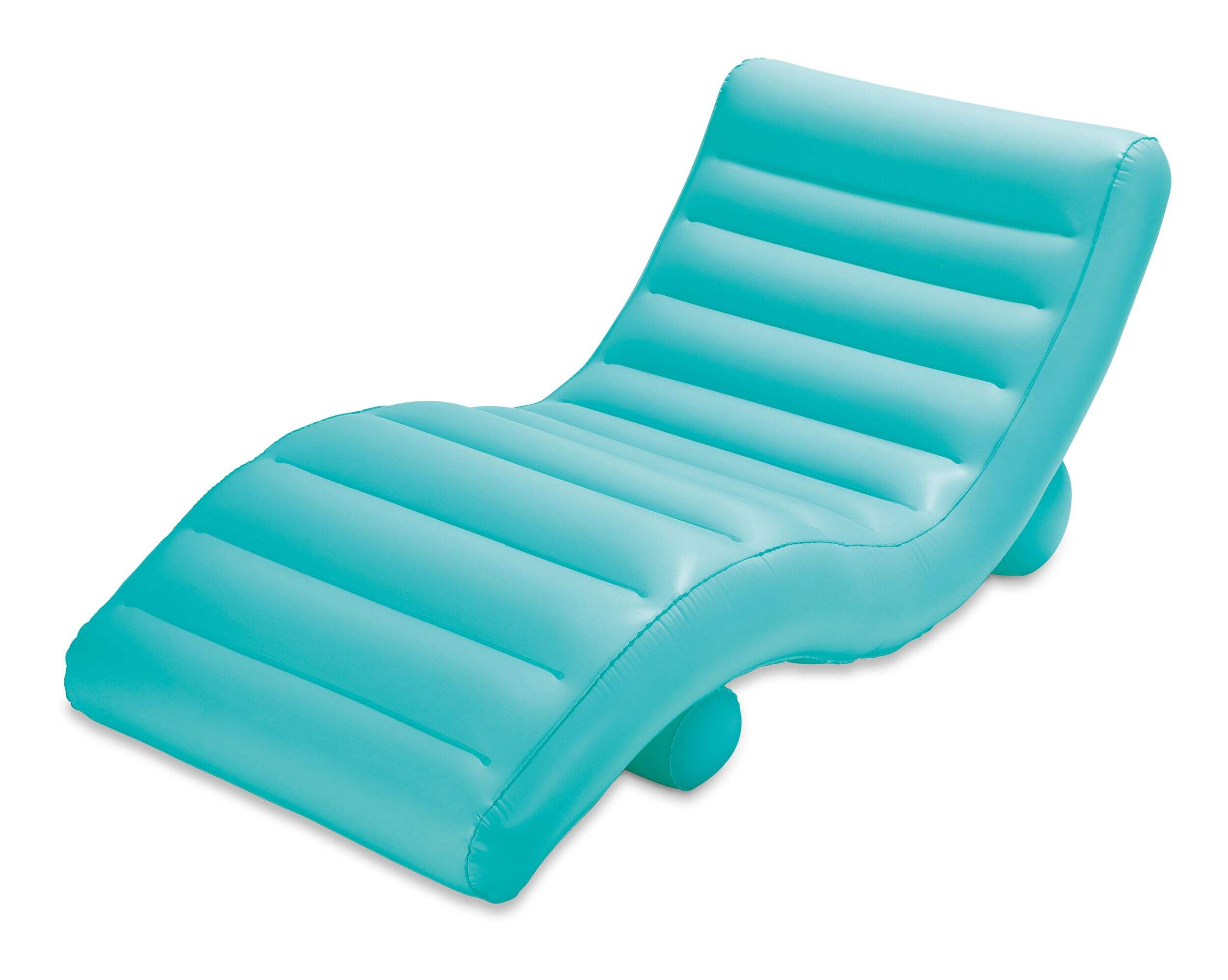 Stella & Finn Aqua Chaise Inflatable Premium Pool Lounger, Blue, 68-in Front_Angled_Left