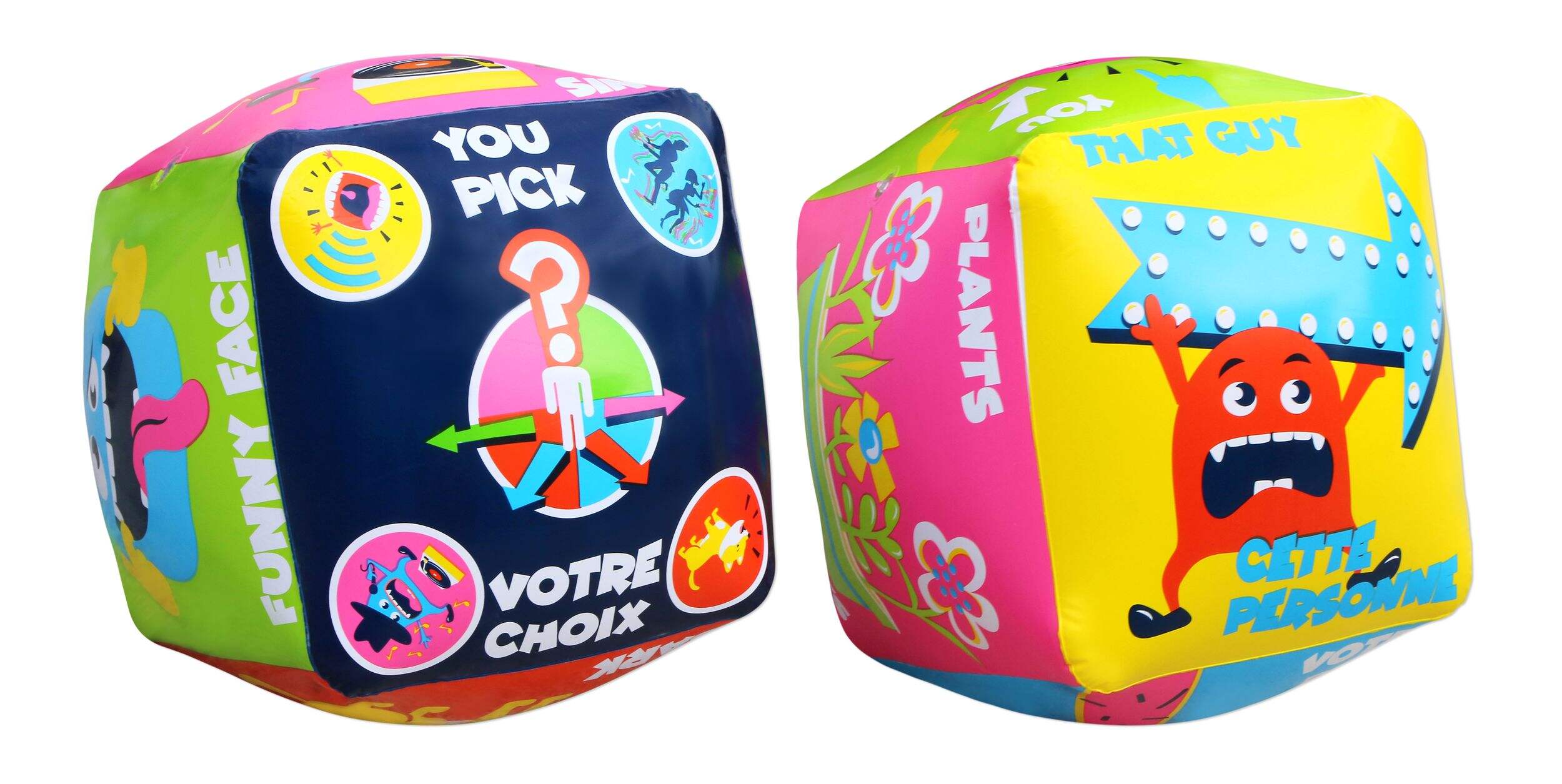 Double Dare Ya! Floating Giant Pool Kids' Dice Challenge Game, Multi-Coloured, 20-in, Ages 8+, for Beach/Pool Fun Activities Front_Three_Fourths_Angled_Right