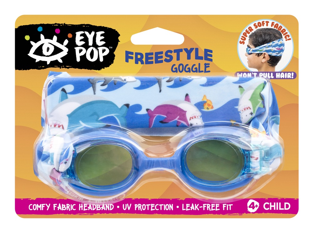Aqua FreeStyle Kids' & Youth Swim Goggles with Latex Free Fabric Headband, Blue Canadian Tire