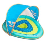 Flotteur de piscine gonflable anti-UV avec auvent pour bébé Grow-with-Me de SwimSchool, bleu, 6 à 24 mois Front_Three_Fourths_Angled_Right