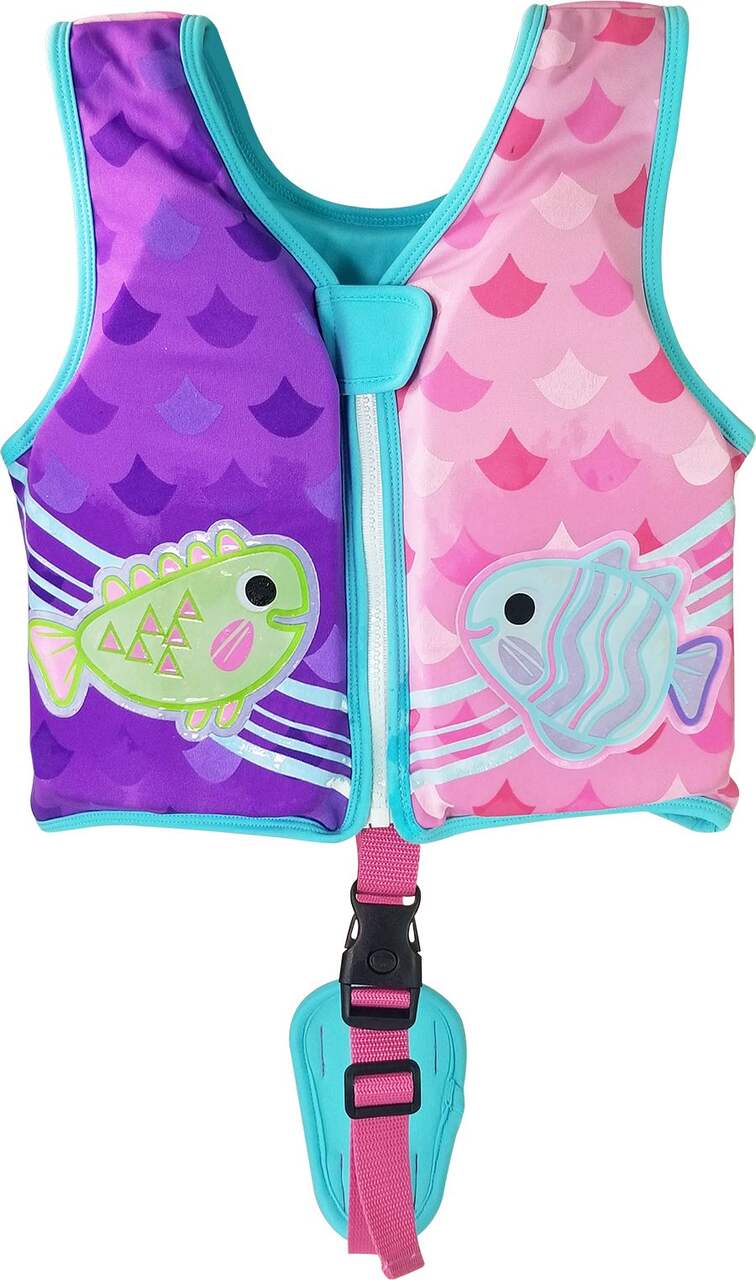 Swimways Kids' UPF 50+ Sun Protected Swim Vest, Shark Design, Ages 2+