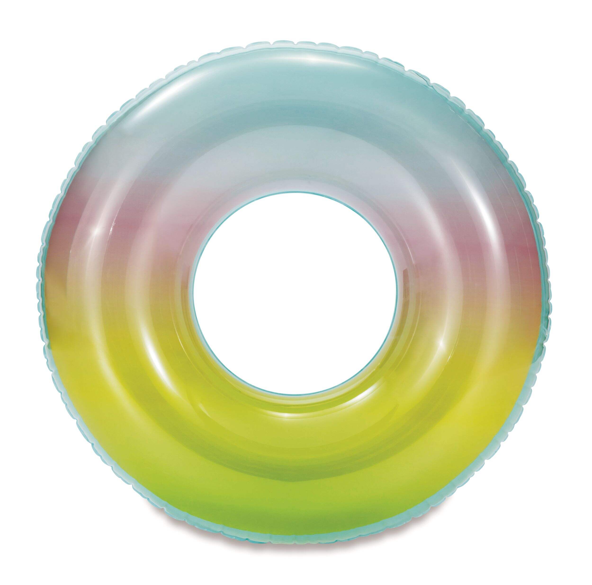 Stella and Finn Inflatable Round Ombre Pool Swim Float/Tube, 36-in Overhead_Flat