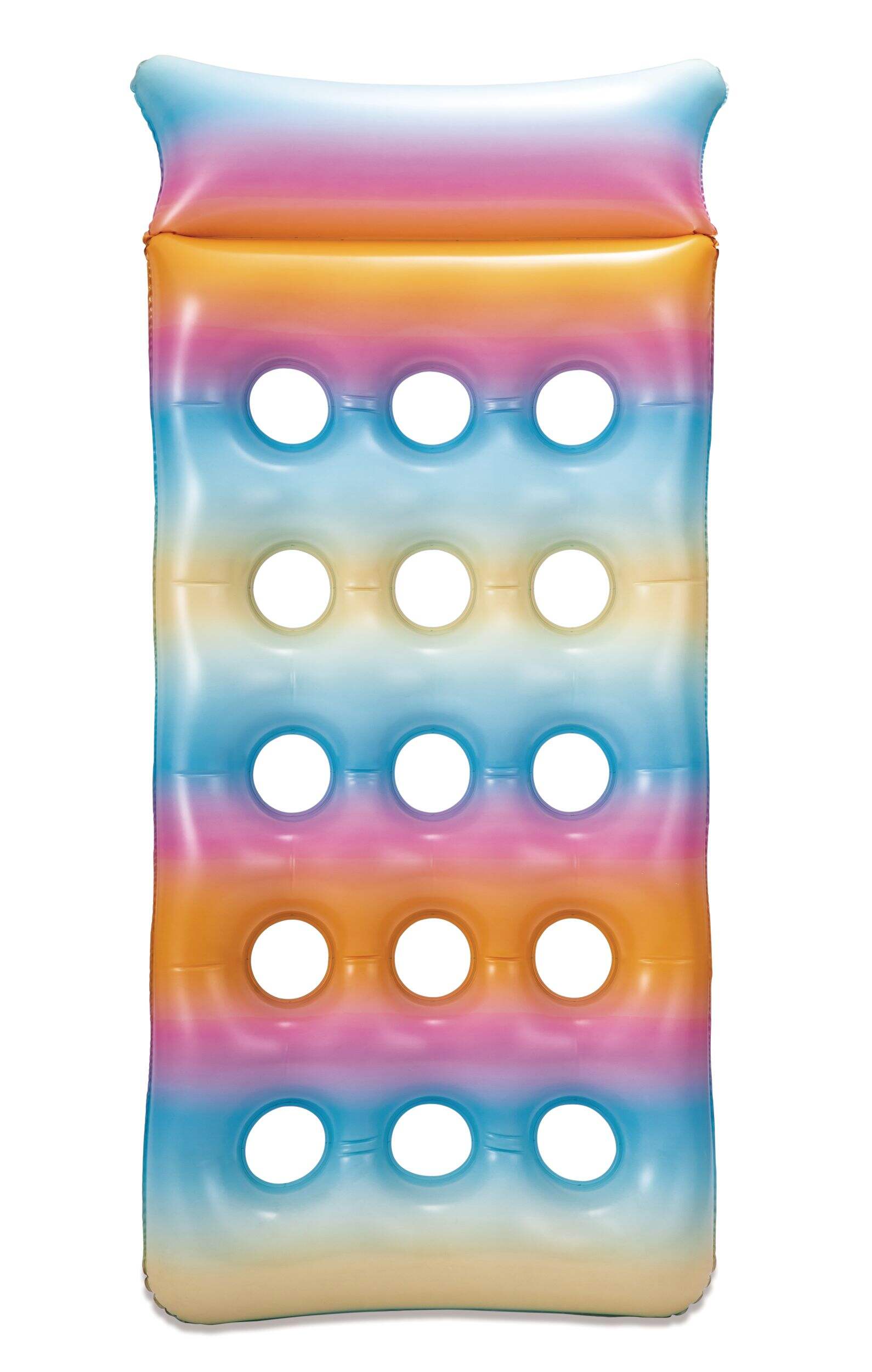 Stella and Finn Inflatable Hydro-Cooled Pool Float/Lounger, Pastel, 72 x 34 x 9-in Overhead_Flat