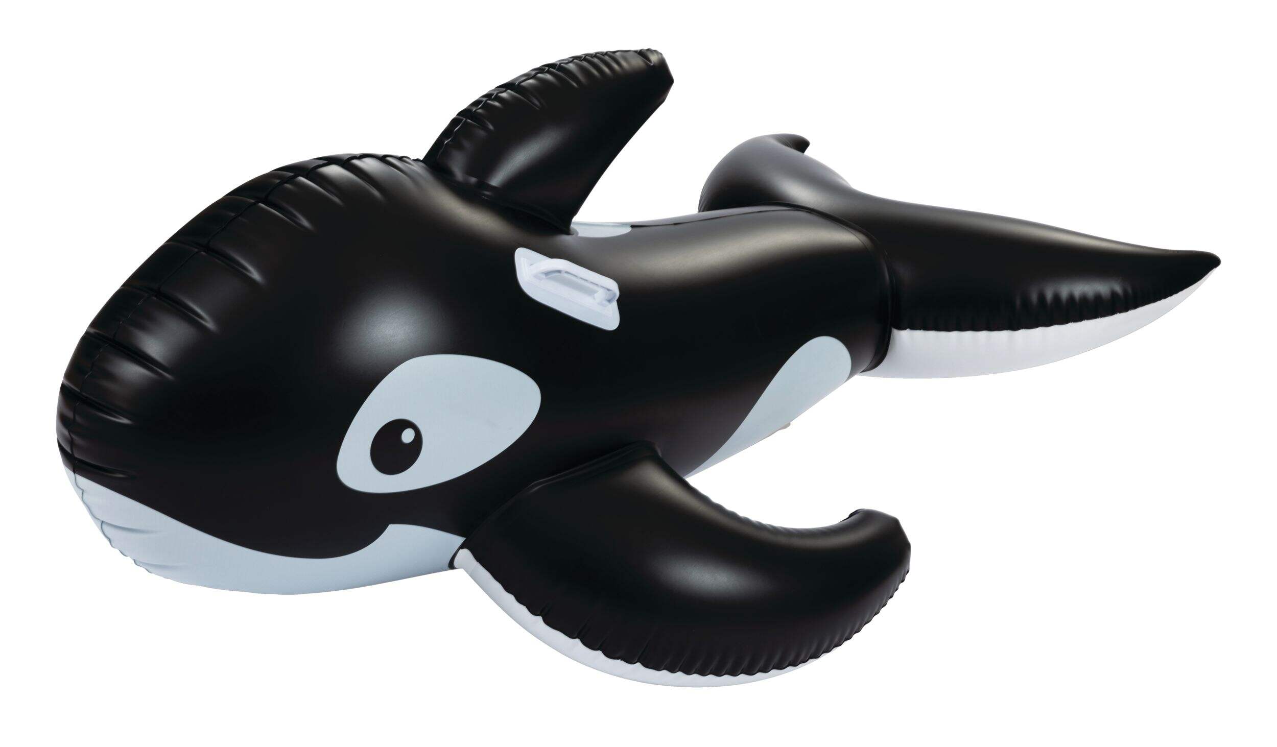 Stella and Finn Inflatable Ride-On Killer Whale Pool Float/Lounger, Black, 67-in Front_Three_Fourths_Angled_Left