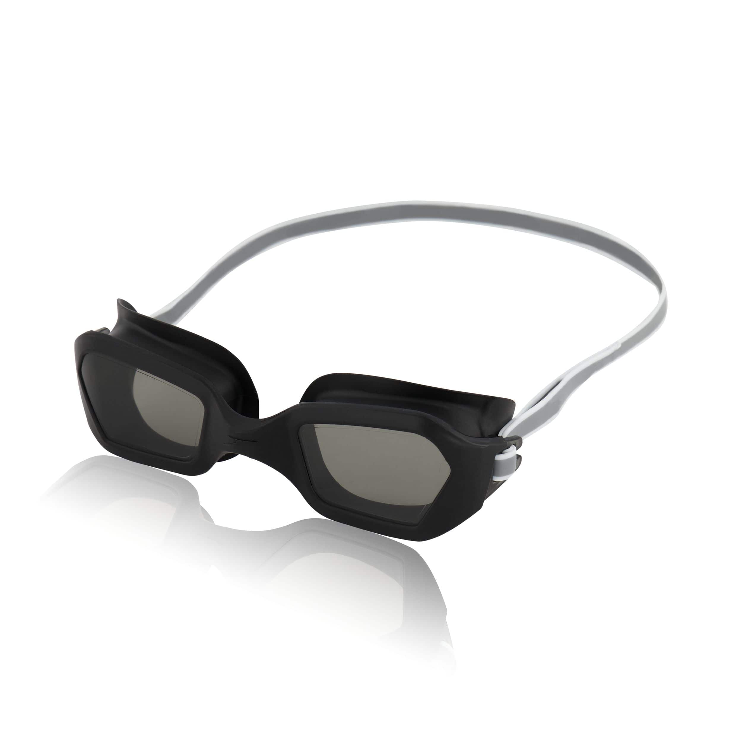 Speedo Anti-Fog UV-Protected Youth/Adult Swim Goggles, Black/Grey, Ages 14+