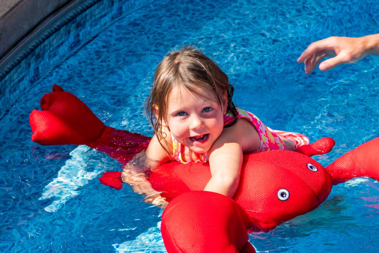 Blue Wave Floating Ride-On Lobster Kids' Toy Pool Float/Lounger, Red, 28 x  31 x 8 1/2-in