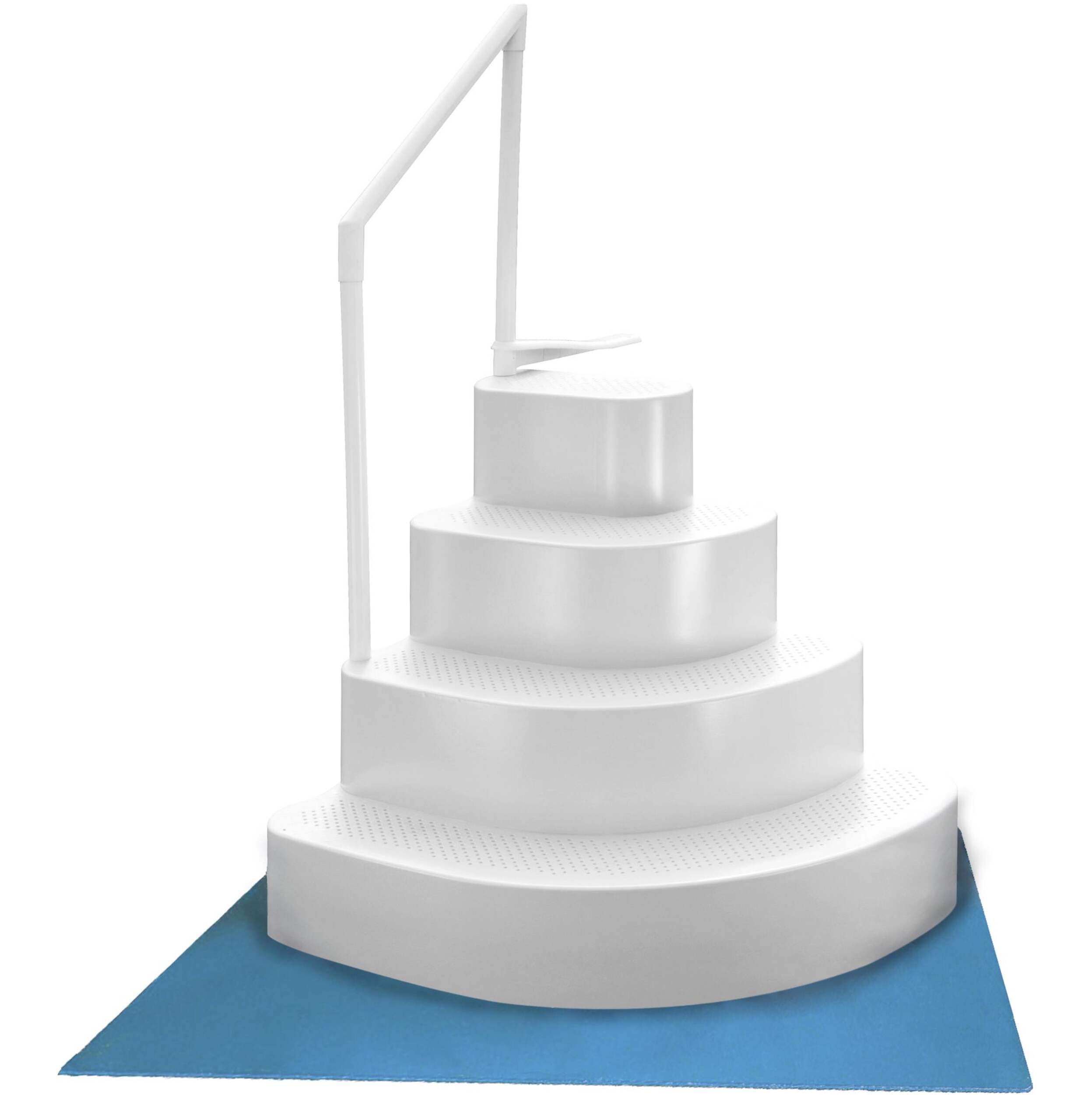 Blue Wave Wedding Cake Above Ground Pool Step with Liner Pad Front_Elevated