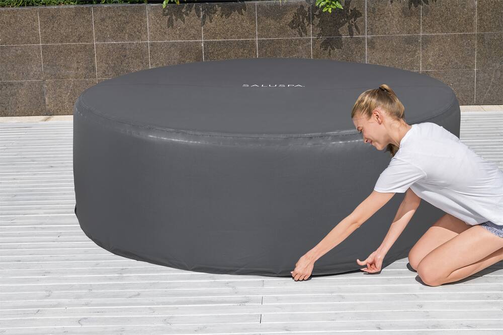 SaluSpa Thermal DuraPlus Waterproof Round Spa Cover Zippered Door   Thermal Spa Cover 2 7a2a4d4e 5ecf 400d 955a 6fa8fab5a72a 