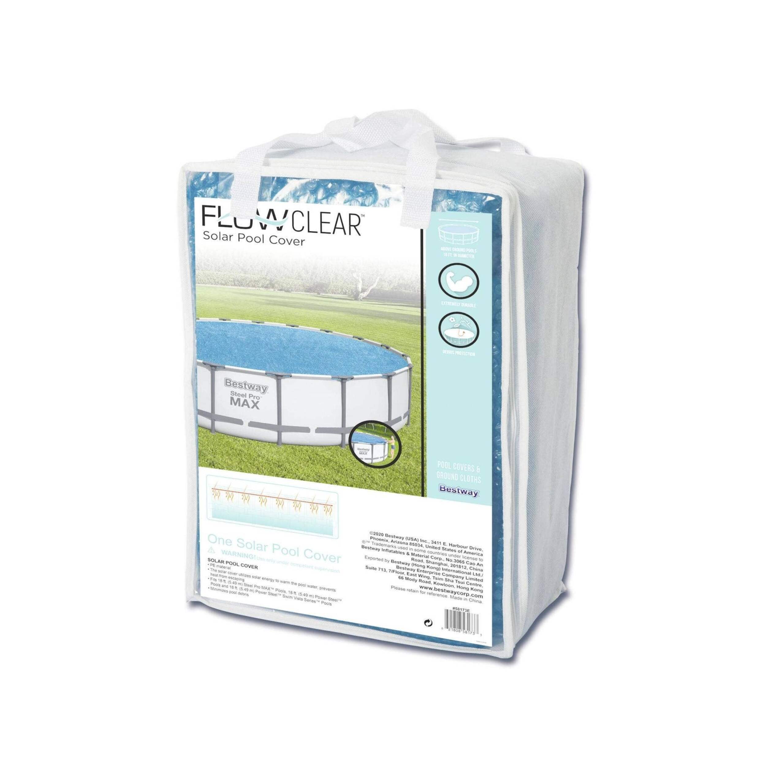 Flowclear™ Solar Steel Frame Pool Cover, 15-18-ft Front_Angled_Left