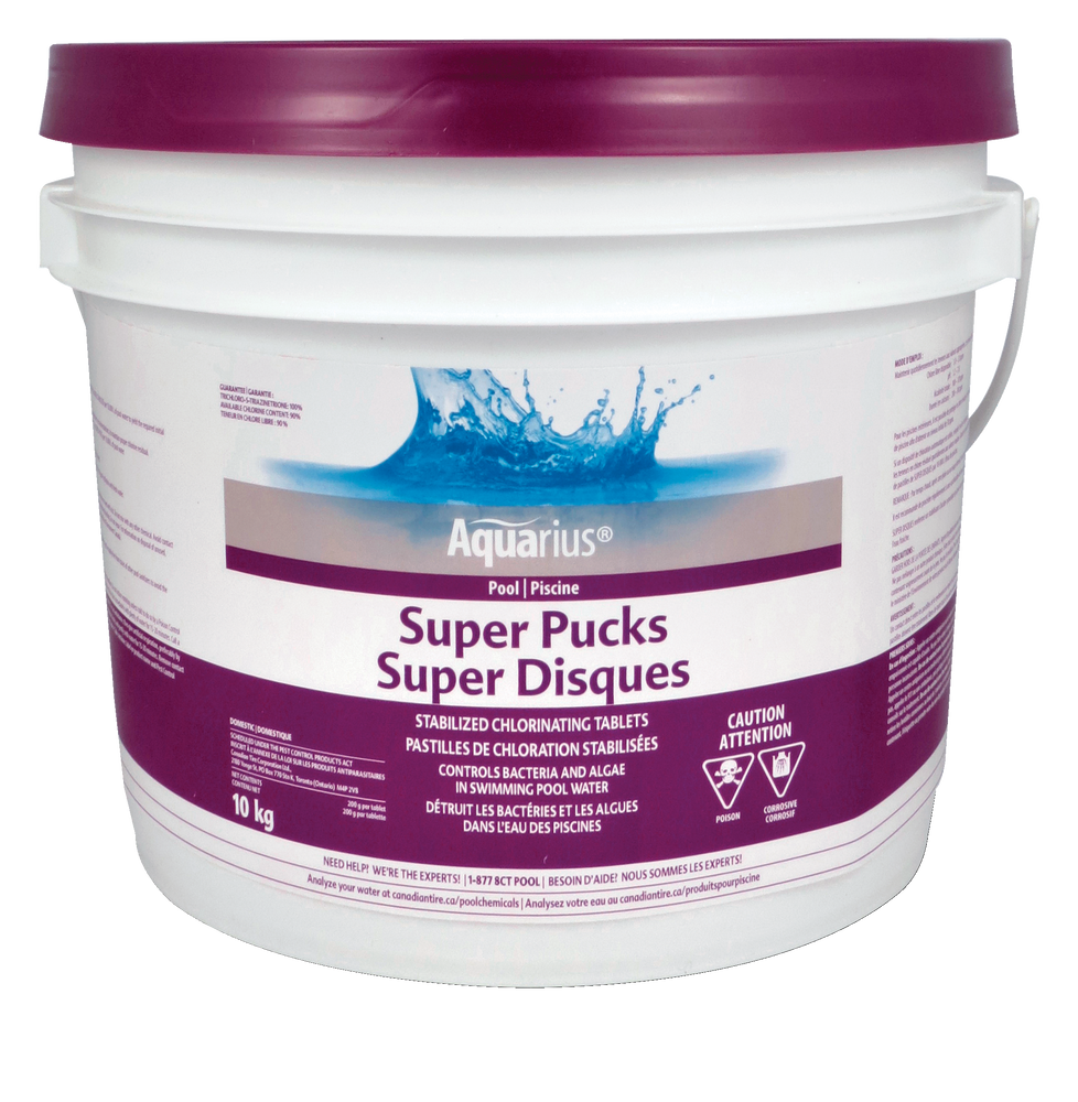 Aquarius Stabilized Chlorine Pool Pucks, 10kg Canadian Tire