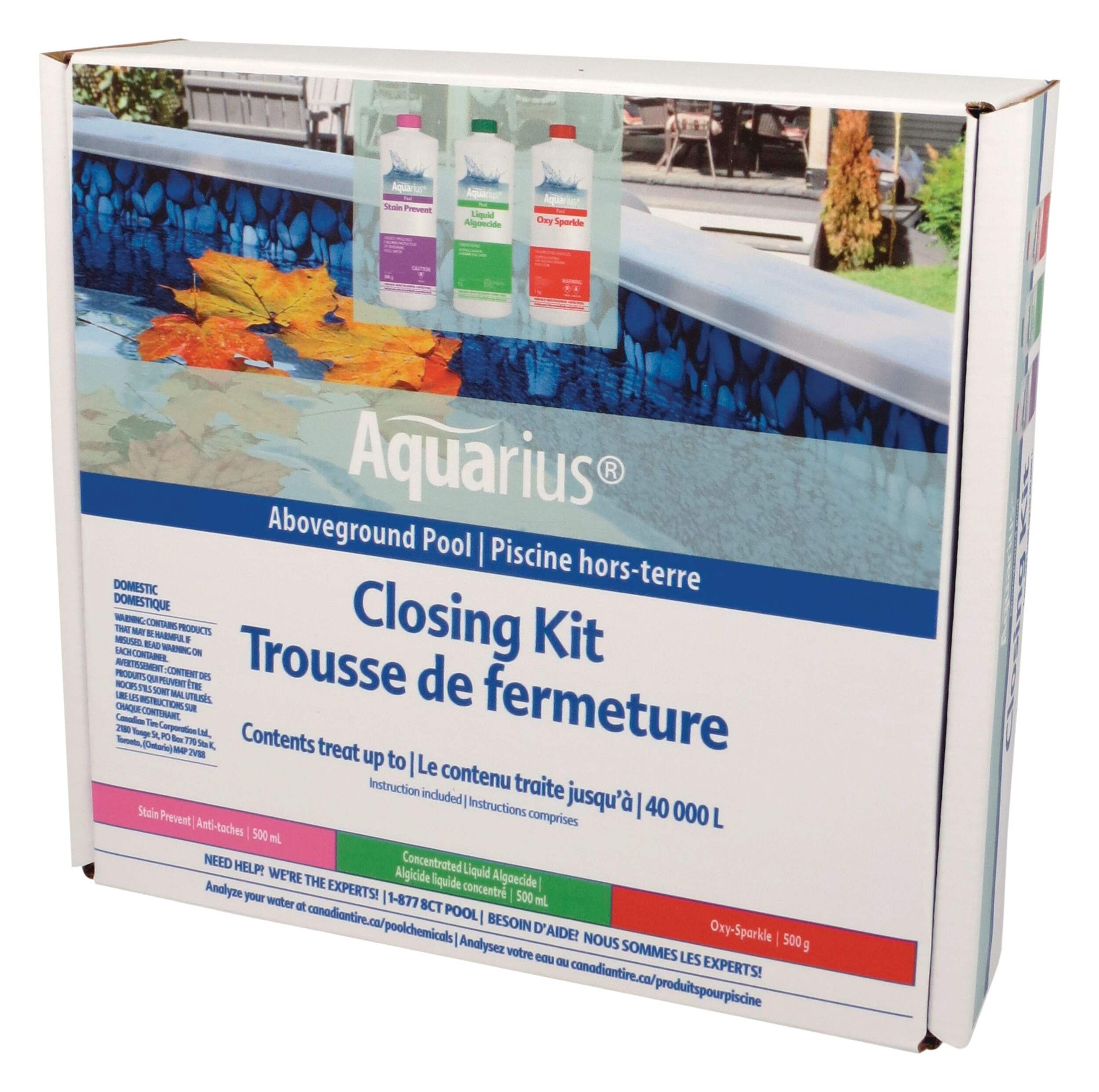 Trousse de fermeture de piscine hors terre Aquarius Front_Angled_Left