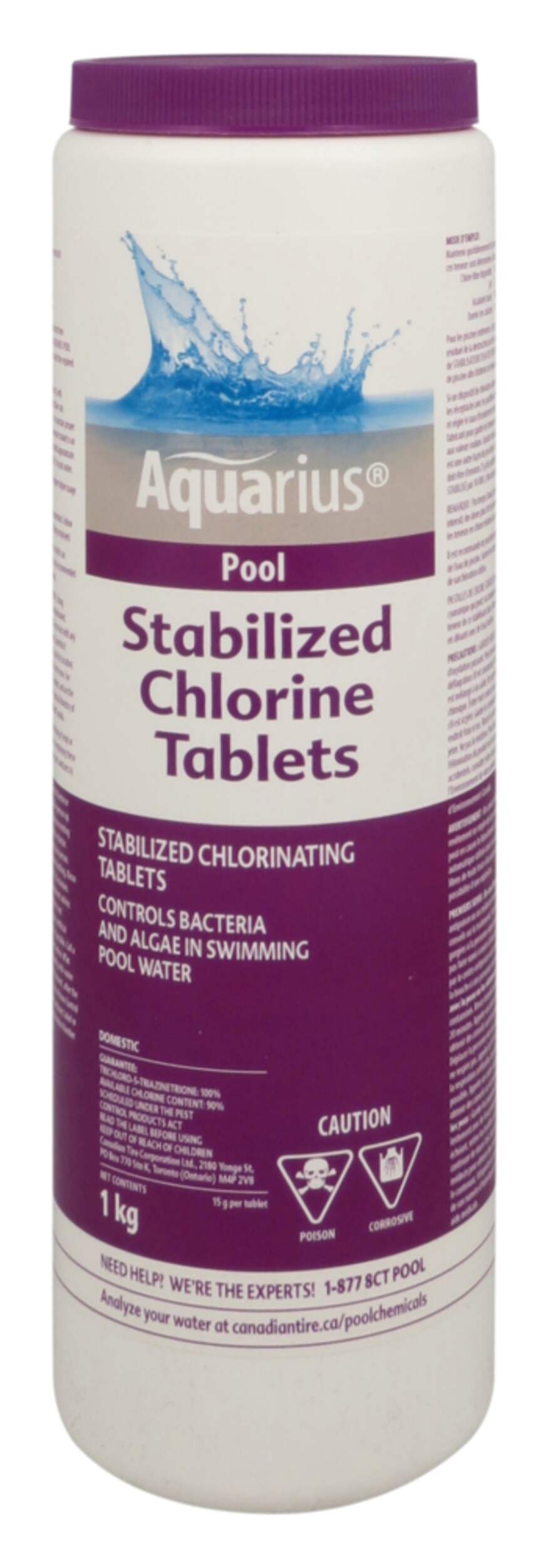 Aquarius Stabilized Chlorine Tablets, 1-kg Front_Flat