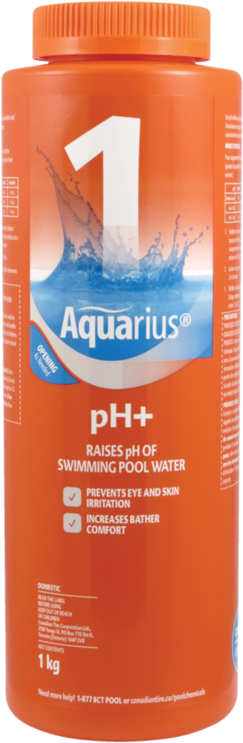 Aquarius pH + Step 1, Raises pH of Pool Water 1-kg Front_Flat