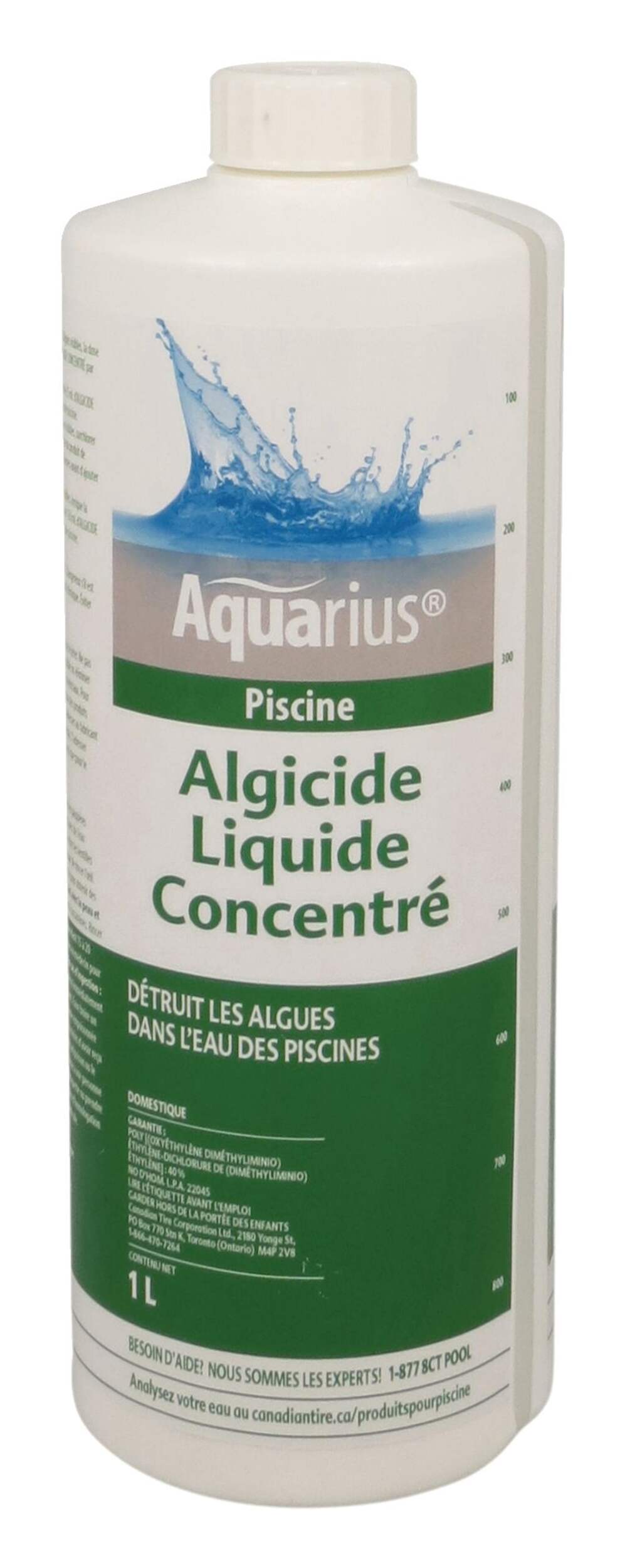 Algicide liquide concentré à 40 % Aquarius, 1 L Front_Flat