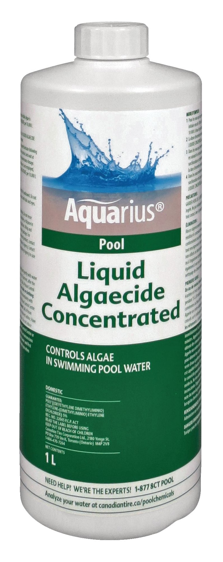 Aquarius 40 Liquid Algaecide Concentrated, 1L Canadian Tire