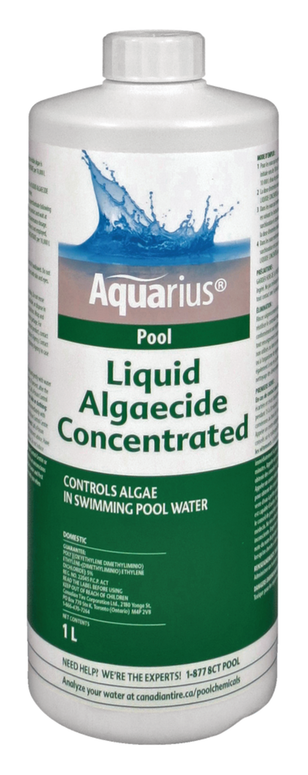 Aquarius 40 Liquid Algaecide Concentrated, 1L Canadian Tire