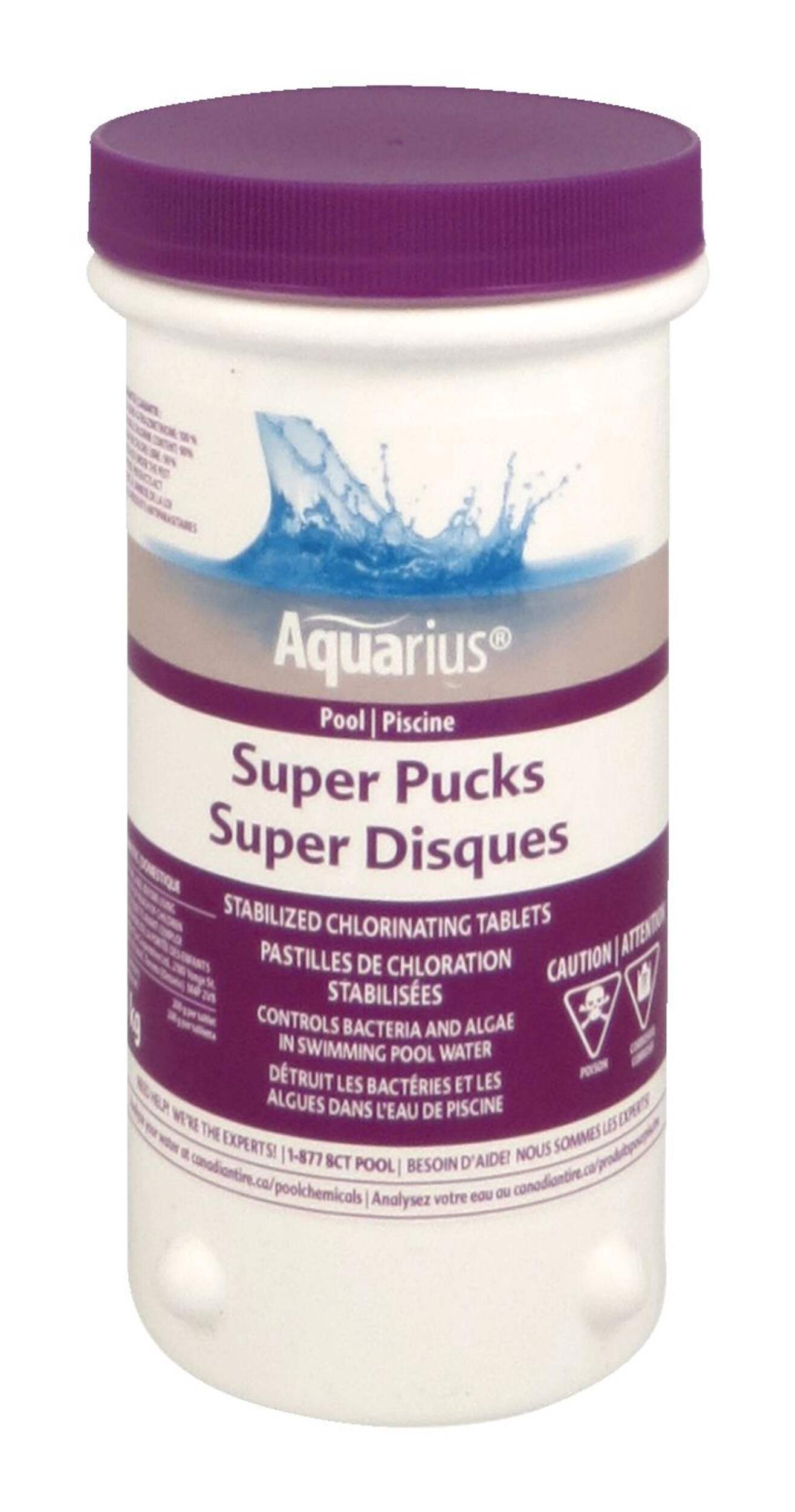 Aquarius Super Pucks Stabilized Chlorine Tablets, 1-kg Front_Elevated