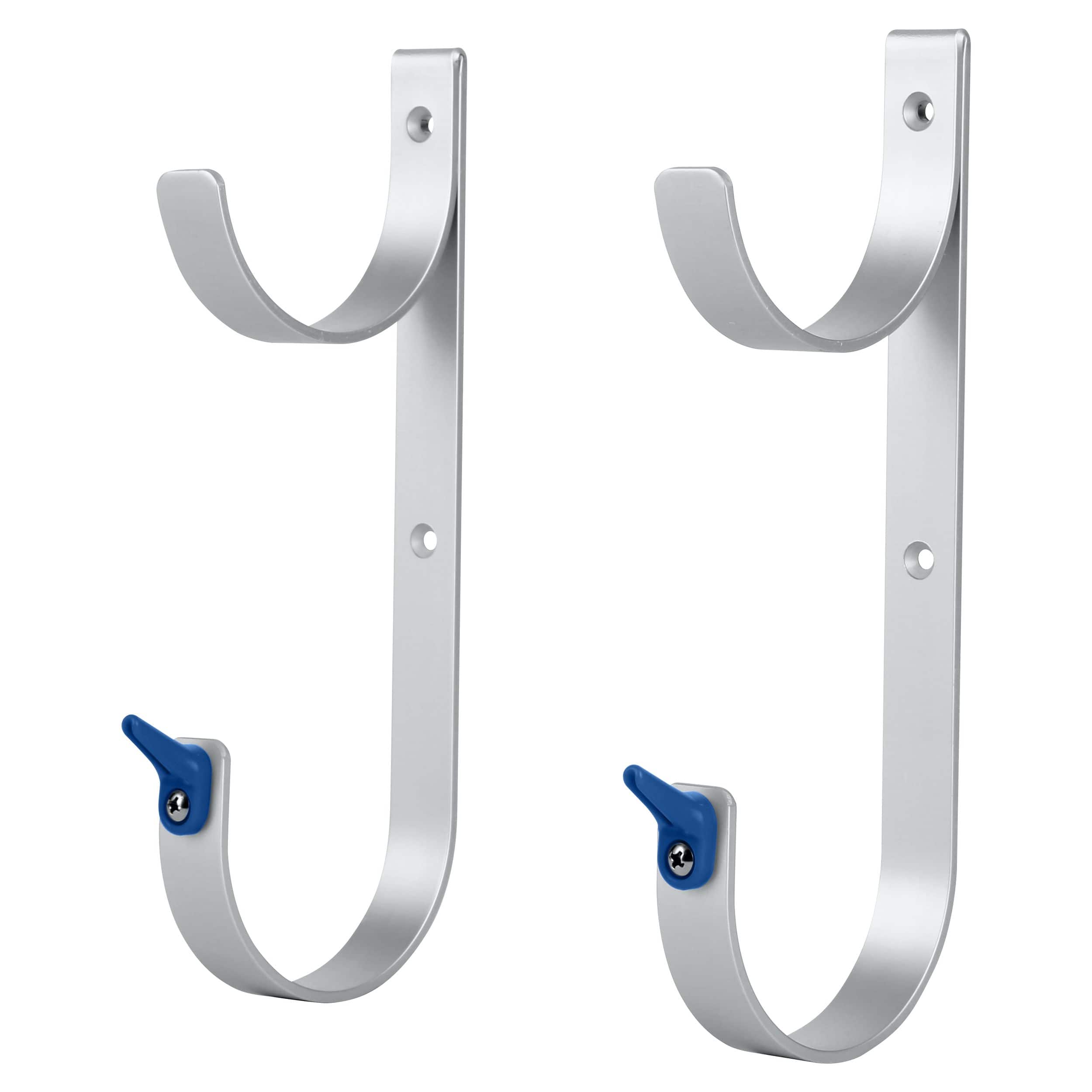 Stainless Steel Wall Hanger for Clothes 8 Pin Hooks L Shape (Wall Mount  Installation Type) PACK OF 2