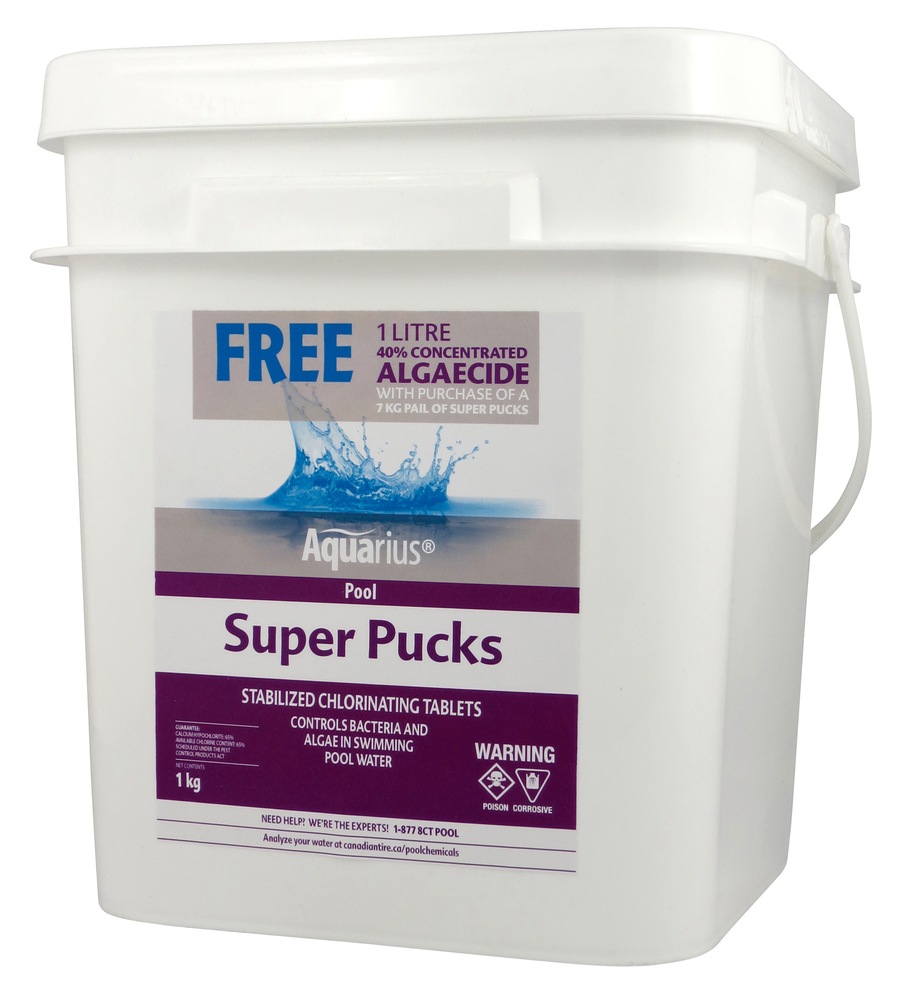 Aquarius Chlorine Pucks With Free Algaecide, 7 kg Canadian Tire
