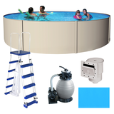 Blue Wave Havana Round Steel Frame Swimming Pool with Ladder, 15-ft x 52-in Composite_or_Mixed