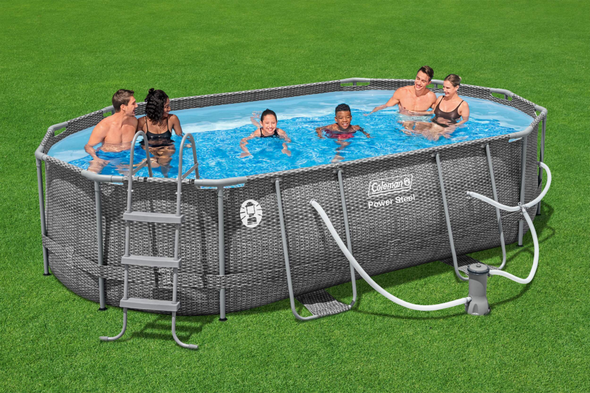 Coleman Oval Steel Frame Swimming Pool, 16ft x 10ft x 42in