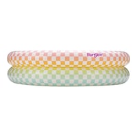 Piscine Funsicle, motif à damier, arc-en-ciel Front_Flat