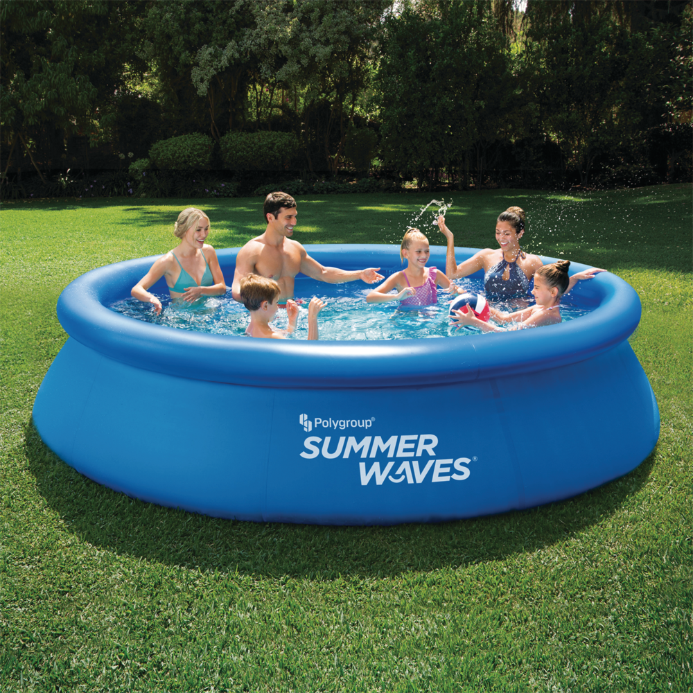 Details about   Summer Waves 12 Foot Wide Inflatable Quick Set Pool with 3D Graphics and Goggles 