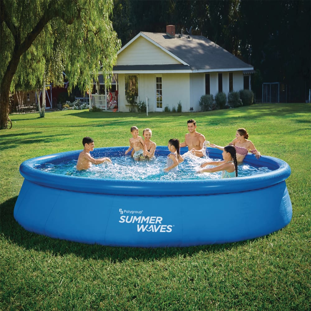 Diameter x 25 Quick Set Above Ground Swimming Pool for Backyard Outside Family Inflatable Swimming Pool 95 Portable Inflatable Top Ring Swimming Pools Summer Party for Kids & Adults Height 