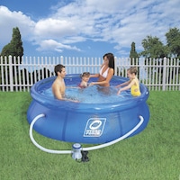 Hydro-Force Simple Set Soft-Sided Pool, 8-ft x 8-ft x 26-in