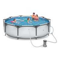 Piscine à armature ronde à armature en acier Hydro-forceMC Pro Max, 10 pi x 30 po Front_Elevated