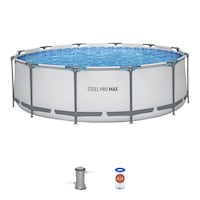 Hydro-force™ Pro Max Round Steel Frame Swimming Pool, 12-ft x 40-in Front_Elevated